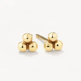 Triple Ball Stud Earrings in 10k Gold
