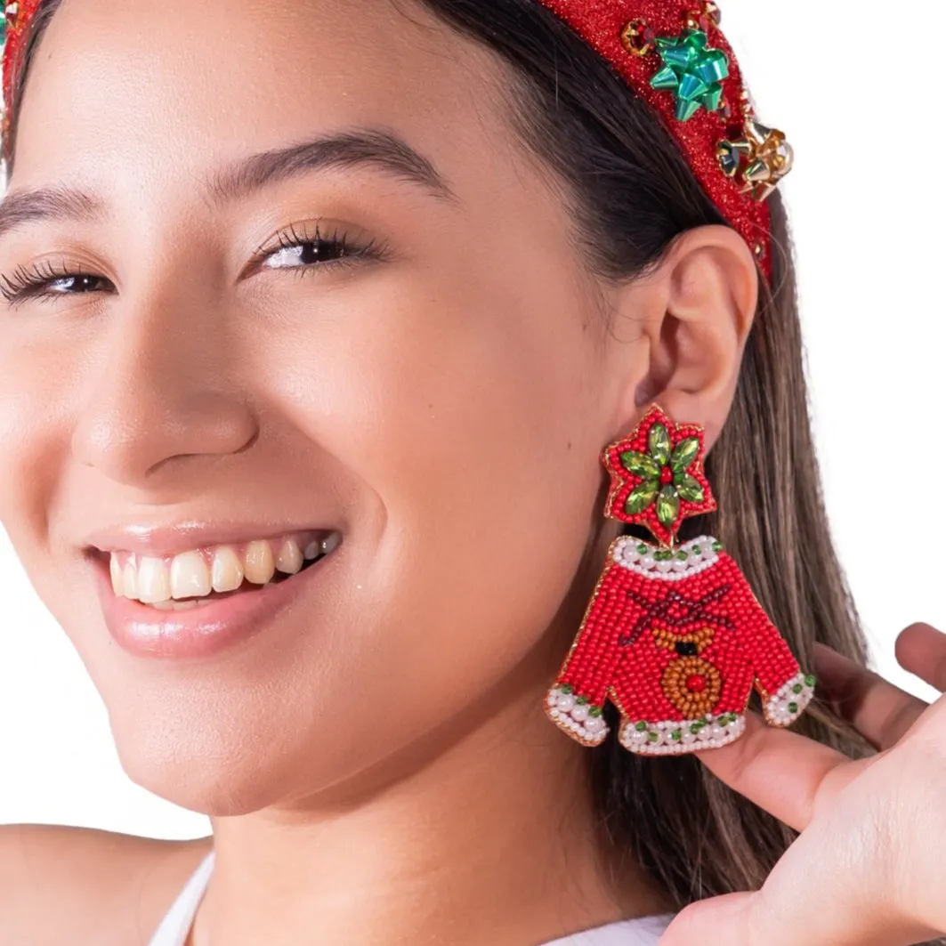 Ugly Sweater Beaded Earrings