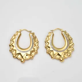 Victorian Creole Earrings in 18K Yellow and White Gold