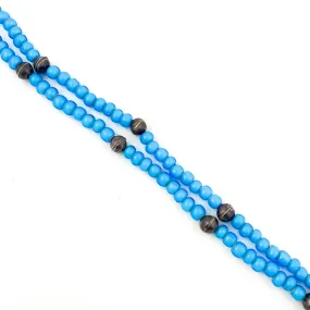 Vintage Blue Beaded Necklace