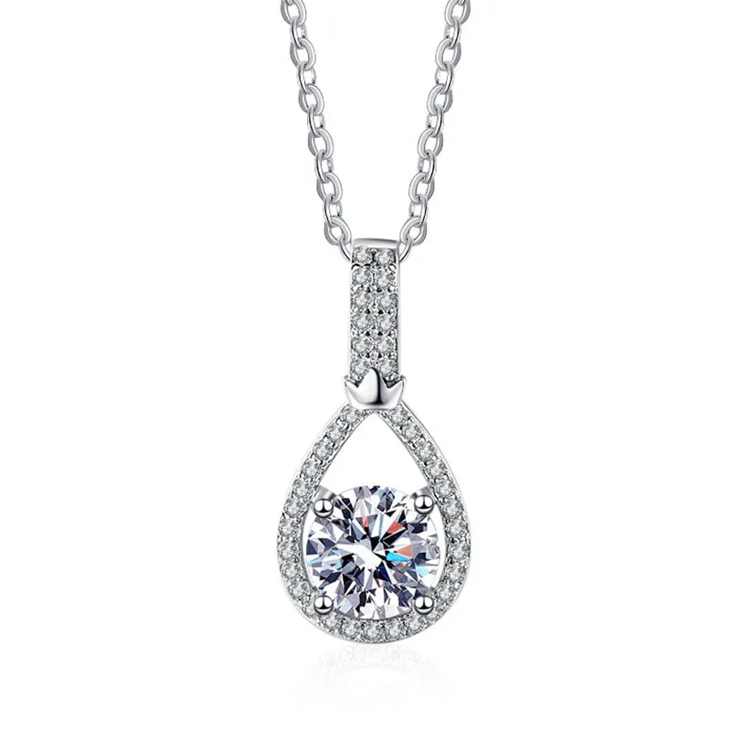 Water Drop Heart Moissanite Necklace Pendant