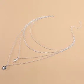 Women's Bohemian Style Vintage Alloy Drop Multi-layered Necklace