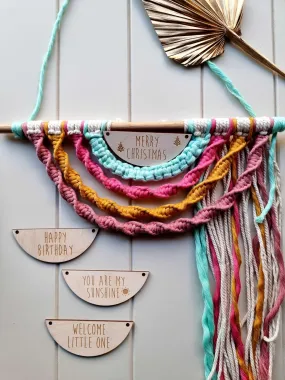 Wood Signs For Macrame Wall Hangers | Holes are 3mm
